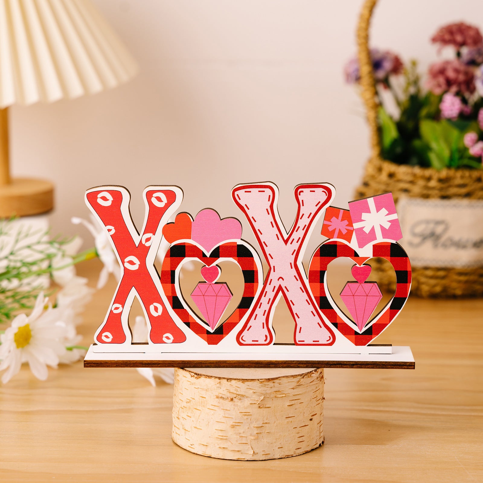 Romantic Heart-Shaped LOVE Wooden Ornament – Hollow Letter Design