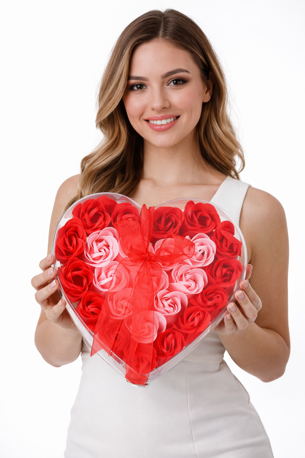 Rose-Scented Soap Flower Heart Gift Box – Romantic Home Décor & Gift