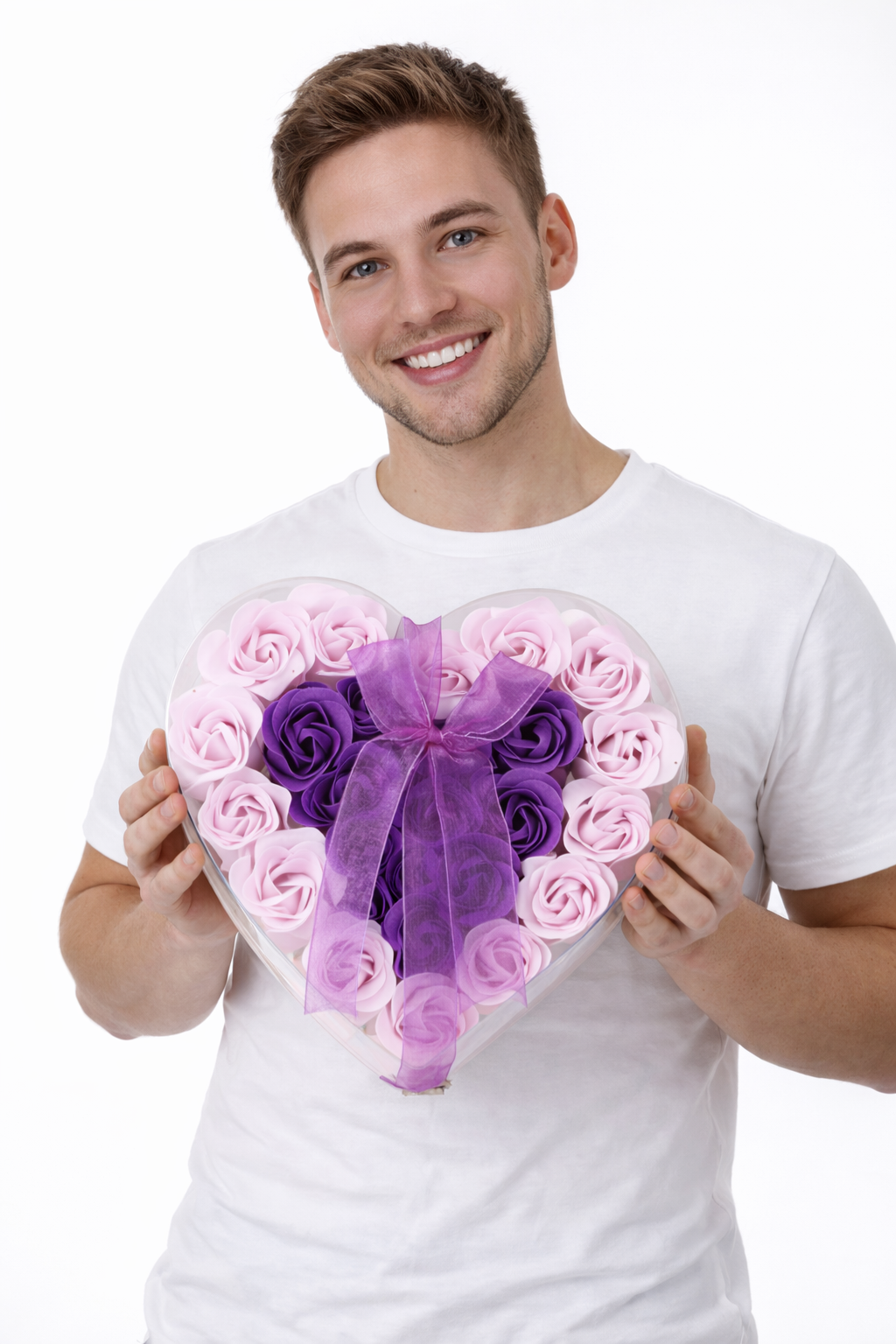 Rose-Scented Soap Flower Heart Gift Box – Romantic Home Décor & Gift