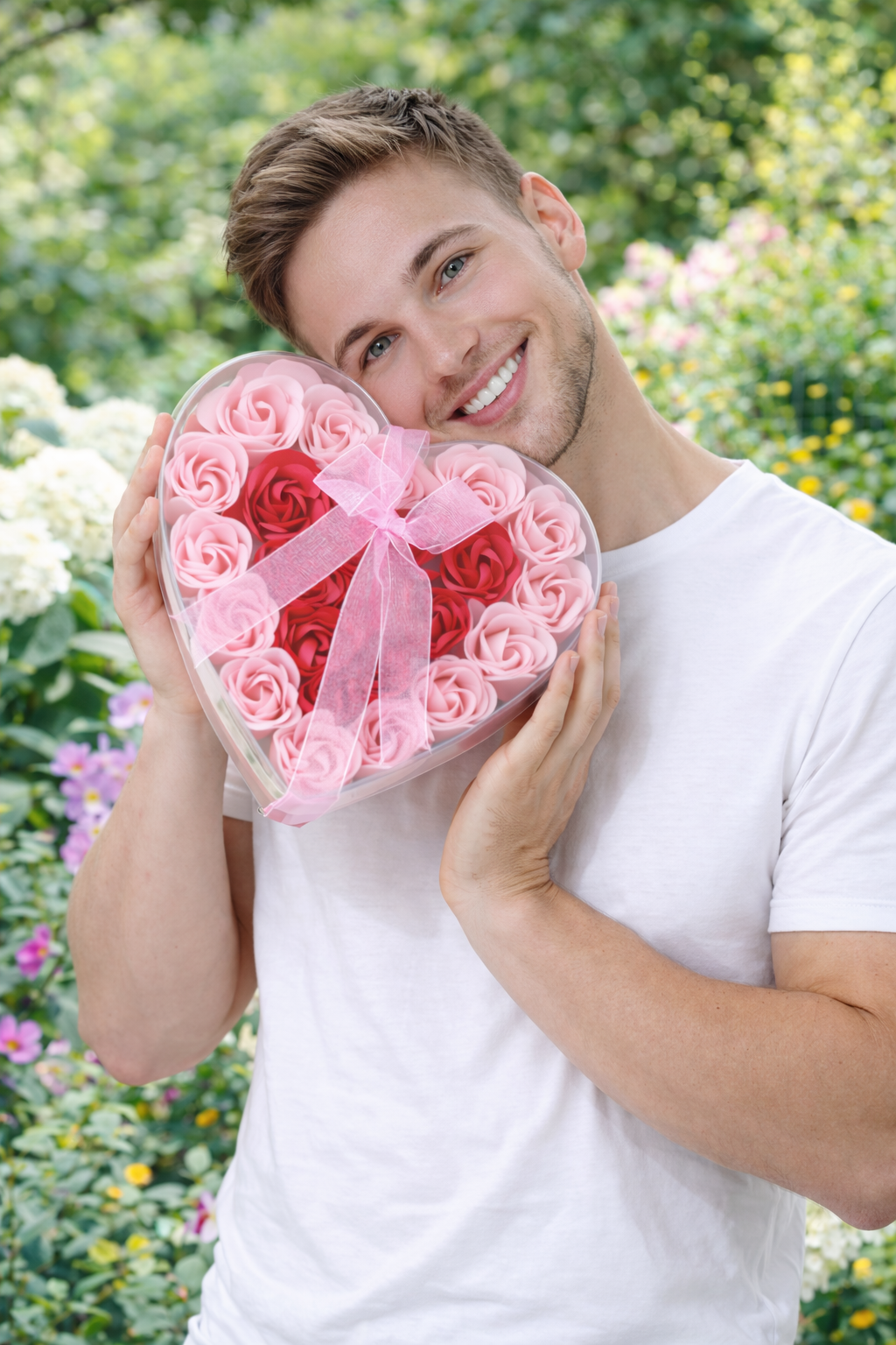 Rose-Scented Soap Flower Heart Gift Box – Romantic Home Décor & Gift